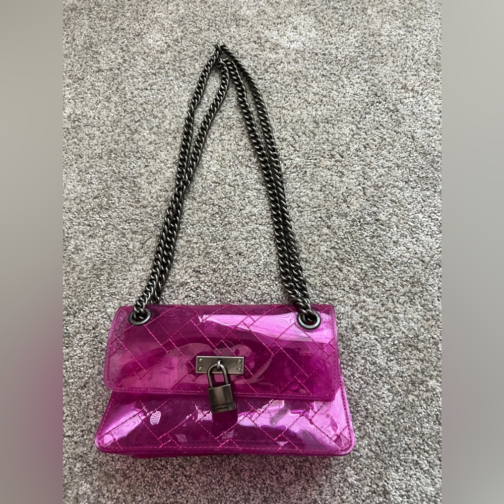 Kurt Geiger Mini Kensington vinyl convertible clear crossbody bag